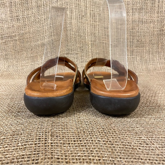 Gentle Souls Sandals Wedge Slip on Brown Gold Size 6M - Picture 9 of 11